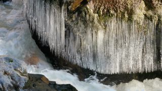 Link to Video | Rhineland-Palatinate, winter, Irreler Wasserfälle, Eifel, Germany, ice, season, Kalt, watercourse, shore, stream, icicle, Irrel, natural watercourse, brook, nature, sculpture