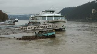 Link to Video | national waterways in Germany, February, Rhineland-Palatinate, waterway, natural phenomenon, Moselle, Germany, water, high tide, Koblenz, river, 2021, natural watercourse, main stream, Rhine, natural disaster, flood