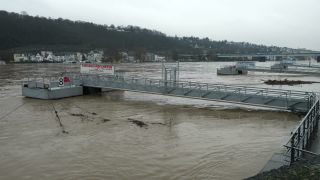 Link to Video | national waterways in Germany, February, Rhineland-Palatinate, waterway, natural phenomenon, Moselle, Germany, water, high tide, Koblenz, river, 2021, natural watercourse, main stream, Rhine, natural disaster, flood