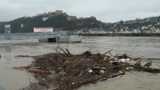 Link to Video | national waterways in Germany, February, Rhineland-Palatinate, waterway, natural phenomenon, Moselle, Germany, water, high tide, Koblenz, river, 2021, natural watercourse, main stream, Rhine, natural disaster, flood