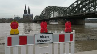Link to Video | national waterways in Germany, North Rhine-Westphalia, waterway, Germany, Western Europe, Central Europe, high tide, Cologne, river, Europe, main stream, Rhine, natural disaster, flood