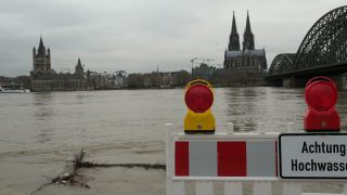 Link to Video | national waterways in Germany, North Rhine-Westphalia, waterway, Germany, Western Europe, Central Europe, high tide, Cologne, river, Europe, main stream, Rhine, natural disaster, flood