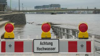Link to Video | national waterways in Germany, North Rhine-Westphalia, waterway, Germany, Western Europe, Central Europe, high tide, Cologne, river, Europe, main stream, Rhine, natural disaster, flood