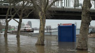 Link to Video | national waterways in Germany, North Rhine-Westphalia, waterway, Germany, Western Europe, Central Europe, high tide, Cologne, river, Europe, main stream, Rhine, natural disaster, flood