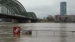 Link to Video | national waterways in Germany, North Rhine-Westphalia, waterway, Germany, Western Europe, Central Europe, high tide, Cologne, river, Europe, main stream, Rhine, natural disaster, flood