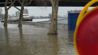 Link to Video | national waterways in Germany, North Rhine-Westphalia, waterway, Germany, Western Europe, Central Europe, high tide, Cologne, river, Europe, main stream, Rhine, natural disaster, flood