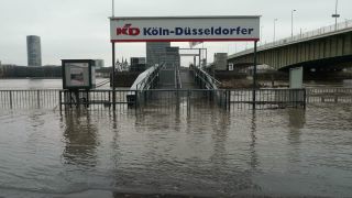 Link to Video | national waterways in Germany, North Rhine-Westphalia, waterway, Germany, Western Europe, Central Europe, high tide, Cologne, river, Europe, main stream, Rhine, natural disaster, flood