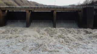 Link to Video | Rhineland-Palatinate, body of water, Saar, Germany, fluid flow, water, waterfall, barrage, river, Europe, Serrig, nature, flood, Trier-Saarburg