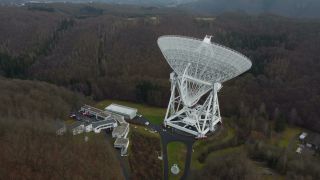 Link to Video | planetary science, North Rhine-Westphalia, astronomical observatory, space telescope, Eifel, space exploration, Germany, research station, Bad Münstereifel, space radio station, Central Europe, telescope, space sciences, Effelsberg 100-m Radio Telescope, Effelsberg