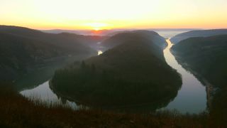 Link to Video | Cloef, Saarland, Orscholz, meander, Germany, Treetop path Saarschleife, river, Saarschleife, Mettlach, nature