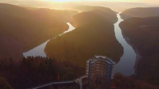 Link to Video | Cloef, Saarland, Orscholz, meander, Germany, Treetop path Saarschleife, river, Saarschleife, Mettlach, nature