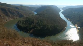Link to Video | Cloef, Saarland, Orscholz, meander, Germany, Treetop path Saarschleife, river, Saarschleife, Mettlach, nature