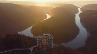 Link to Video | Cloef, Saarland, Orscholz, meander, Germany, Treetop path Saarschleife, river, Saarschleife, Mettlach, nature