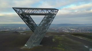 Link to Video | tourist destination, Saarlouis, memorial monument, Germany, artificial landform, Ensdorf, aerial shot, tourist attraction, Saarlouis, spoil tip