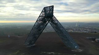 Link to Video | tourist destination, Saarlouis, memorial monument, Germany, artificial landform, Ensdorf, aerial shot, tourist attraction, Saarlouis, spoil tip