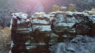 Link to Video | tree, bird's-eye view, winter, Saar, Saar-Hunsrück Nature Park, Naturpark, season, forest, aerial shot, Kastel-Staadt, snow, woody plant, Trier-Saarburg