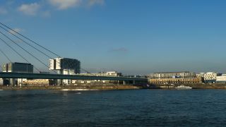 Link to Video | North Rhine-Westphalia, waterway, big city, Germany, metropolis, Central Europe, Cologne, main stream, Rhine, Cologne Government Region