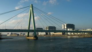 Link to Video | North Rhine-Westphalia, waterway, big city, Germany, metropolis, Central Europe, Cologne, main stream, Rhine, Cologne Government Region