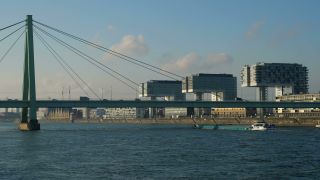 Link to Video | North Rhine-Westphalia, waterway, big city, Germany, metropolis, Central Europe, Cologne, main stream, Rhine, Cologne Government Region