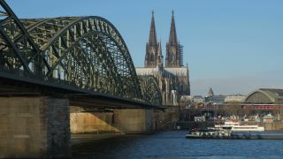 Link to Video | national waterways in Germany, North Rhine-Westphalia, Germany, Cologne, river, Cologne Cathedral, Europe, main stream, Rhine, Cologne Government Region