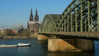 Link to Video | national waterways in Germany, North Rhine-Westphalia, Germany, Cologne, river, Cologne Cathedral, Europe, main stream, Rhine, Cologne Government Region