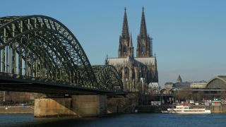 Link to Video | national waterways in Germany, North Rhine-Westphalia, Germany, Cologne, river, Cologne Cathedral, Europe, main stream, Rhine, Cologne Government Region
