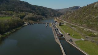 Link to Video | cargo ship, Rhineland-Palatinate, transport, cargo shipping, Saar, maritime transport, Germany, Serrig, transport