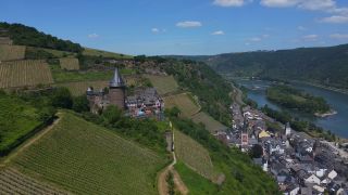 Link to Video | tourist destination, Germany, Europe, aerial shot, tourist attraction, tourism destination, Rhine, architectural structure, point of interest