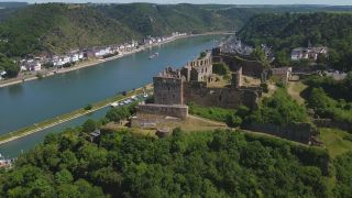 Link to Video | tourist destination, Germany, Europe, aerial shot, tourist attraction, tourism destination, Rhine, architectural structure, point of interest