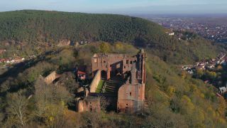 Link zum Video | Vogelperspektive, Rheinland-Pfalz, Deutschland, Südwestdeutschland, Pfalz, Europa, Luftaufnahme, Mittelgebirge, Pfälzerwald