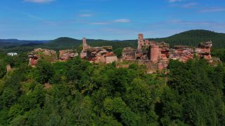 Link to Video | bird's-eye view, Rhineland-Palatinate, Germany, south west Germany, Palatinate, Europe, aerial shot, Mittelgebirge, Palatinate Forest
