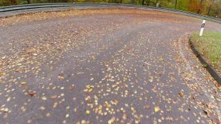 Link to Video | autumn, danger, motor car, foliage, Fahren, road, speed