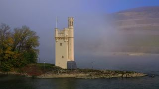 Link to Video | landscape, bird's-eye view, autumn, Germany, river, aerial shot, Rhine, nature