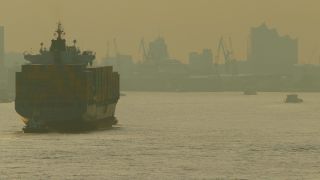Link to Video | Hamburg, cargo ship, transport, cargo shipping, maritime transport, Elbe, container ship, logistics, Germany, water transport, mode of transport, river, port, container shipping, transport