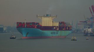 Link to Video | Hamburg, cargo ship, transport, cargo shipping, maritime transport, Elbe, container ship, logistics, Germany, water transport, mode of transport, river, port, container shipping, transport