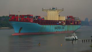 Link to Video | Hamburg, cargo ship, transport, cargo shipping, maritime transport, Elbe, container ship, logistics, Germany, water transport, mode of transport, river, port, container shipping, transport