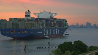 Link to Video | Hamburg, cargo ship, transport, cargo shipping, maritime transport, Elbe, container ship, Germany, mode of transport, river, port, transport, morning