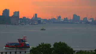 Link to Video | Hamburg, cargo ship, transport, cargo shipping, maritime transport, Elbe, container ship, Germany, mode of transport, river, port, transport, morning