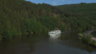 Link to Video | landscape, vacation, Rhineland-Palatinate, waterway, Saar, paid leave, cruise, leisure, Germany, river cruise ship, mode of transport, tourism region, cruise ship, river, travel, paid time off, transport, nature