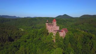 Link to Video | landscape, tree, tourist destination, Berwartstein Castle, castle, Palatinate, forest, Erlenbach bei Dahn, tourist attraction, Palatinate Forest, nature, Wasgau