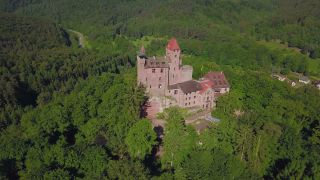 Link to Video | landscape, tree, tourist destination, Berwartstein Castle, castle, Palatinate, forest, Erlenbach bei Dahn, tourist attraction, Palatinate Forest, nature, Wasgau