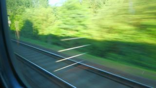 Link to Video | track, view, train ride, Fenster, speed, vehicle, transport, train, mobility