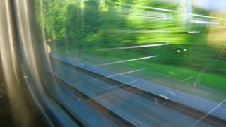 Link to Video | track, view, train ride, Fenster, speed, vehicle, transport, train, mobility