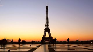 Link to Video | dawn, tourist destination, Sehenswürdigkeit, France, big city, million city, sunrise, metropolis, landmark, Eiffel Tower, Europe, tourist attraction, Silhouette, architectural structure, Paris, point of interest