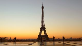 Link to Video | dawn, tourist destination, Sehenswürdigkeit, France, big city, million city, sunrise, metropolis, landmark, Eiffel Tower, Europe, tourist attraction, Silhouette, architectural structure, Paris, point of interest