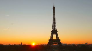 Link to Video | dawn, tourist destination, Sehenswürdigkeit, France, big city, million city, sunrise, metropolis, landmark, Eiffel Tower, Europe, tourist attraction, Silhouette, architectural structure, Paris, point of interest
