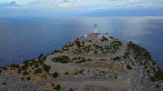 Link to Video | Cap de Formentor, bird's-eye view, tourist destination, sea, steep coast, cape, island, landform, Spain, aerial shot, Mediterranean Sea, tourist attraction, Balearic Islands, Vogelperspektive, Mediterranean Basin, Mallorca, coast, mediterranean sea