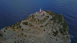 Link to Video | Cap de Formentor, bird's-eye view, tourist destination, sea, steep coast, cape, island, landform, Spain, aerial shot, Mediterranean Sea, tourist attraction, Balearic Islands, Vogelperspektive, Mediterranean Basin, Mallorca, coast, mediterranean sea
