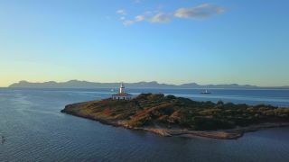 Link to Video | bird's-eye view, tourist destination, sea, Alcudia Port, Spain, aerial shot, Mediterranean Sea, Balearic Islands, Mediterranean Basin, Mallorca, mediterranean sea