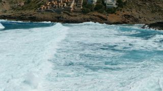 Link to Video | sea spray, sea, surf, sea foam, water, shore, Mediterranean Sea, nature, storm, coast